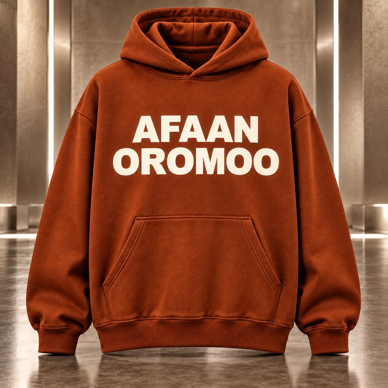 AFAAN OROMOO Premium Hoodie in rust